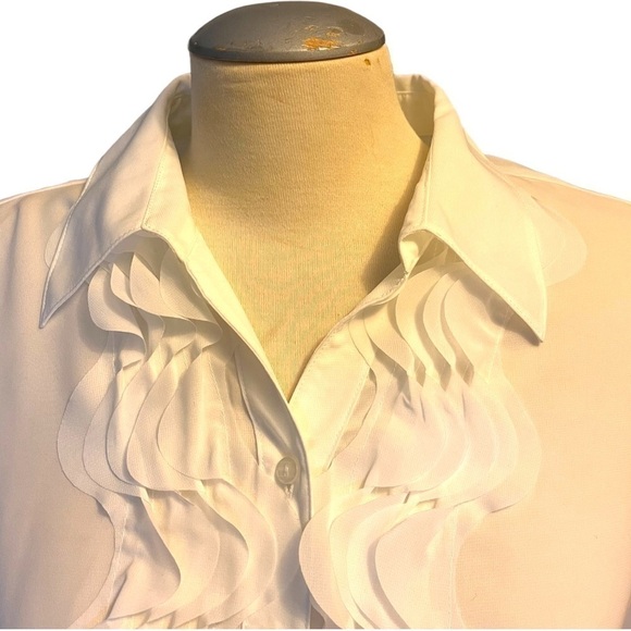 Précis Petite (UK) Delicate White Ruffle Blouse - Picture 4 of 10